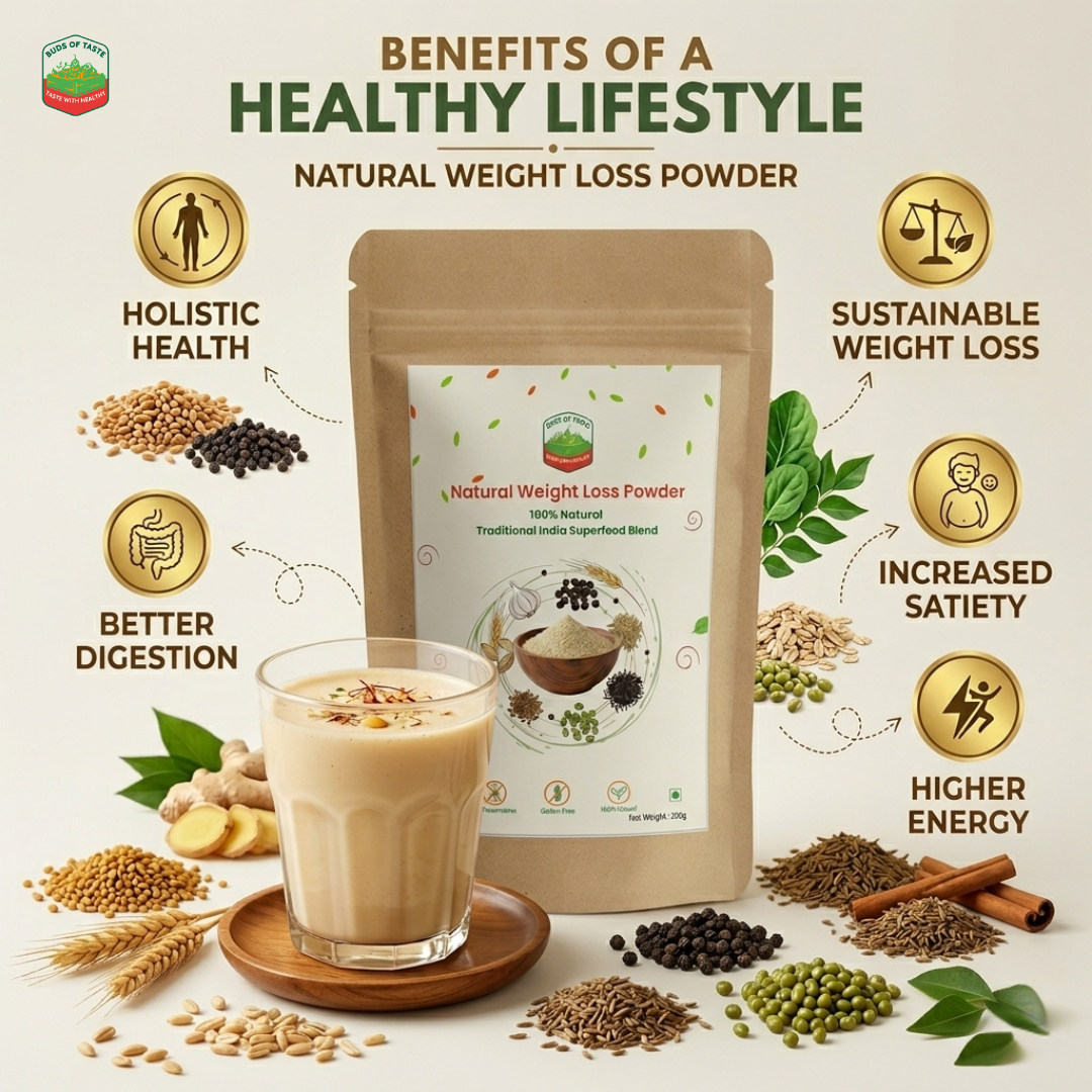 Buds of Taste Natural Weight Loss Powder – 100% Herbal Fat Burner & Metabolism Booster