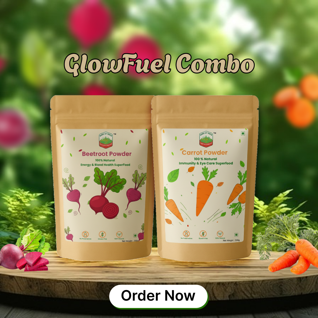 GlowFuel Combo | Natural Beetroot & Carrot Superfood Duo for Energy, Immunity & Skin Glow