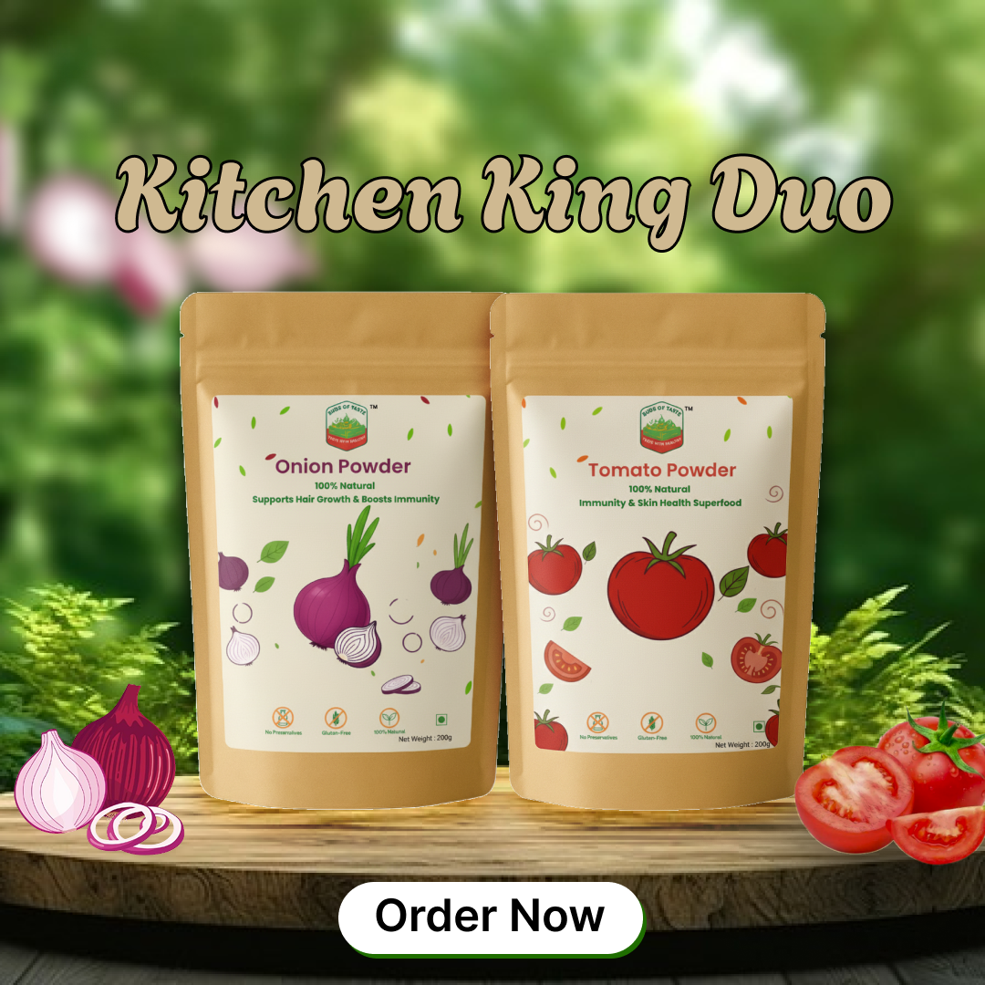 Kitchen King Duo | Essential Onion & Tomato Powder Combo for Daily Cooking, Immunity & Rich Flavor